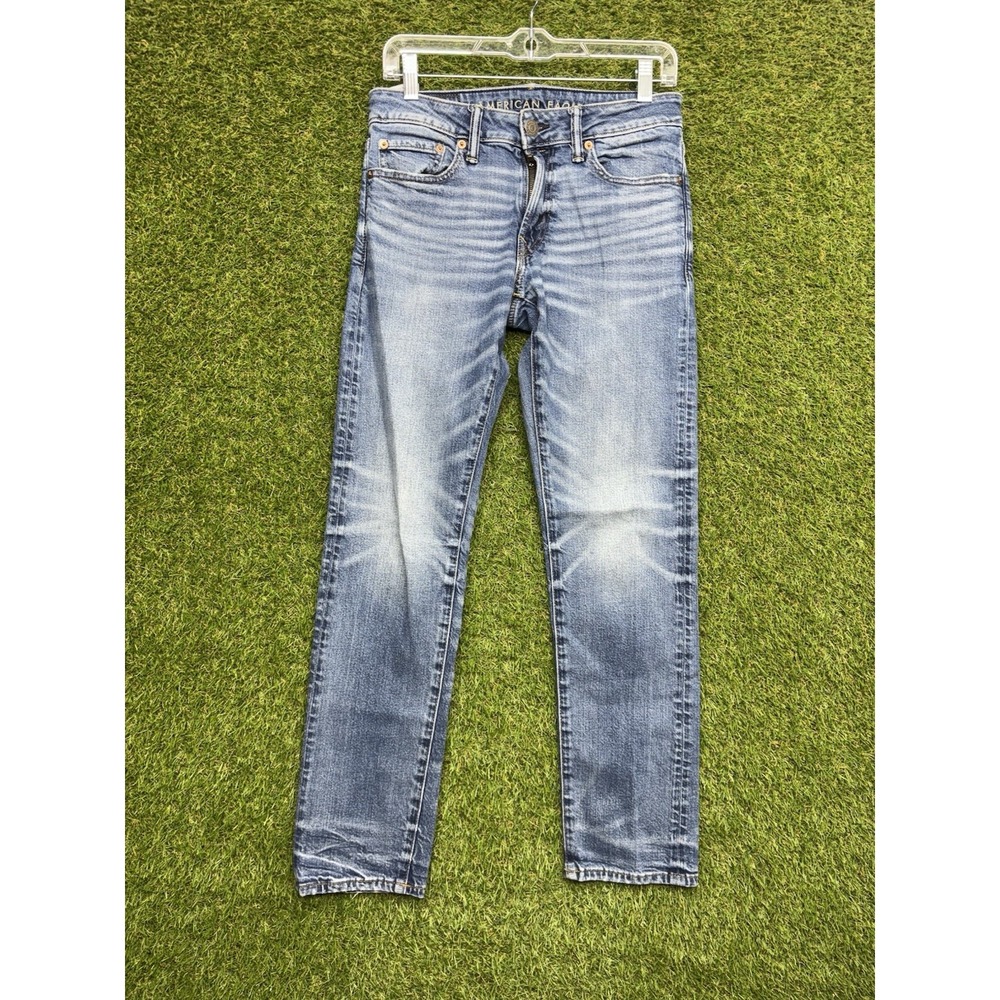 American Eagle Jeans Mens 28x32 Airflex+ Slim Straight Medium Wash Denim Casual